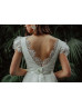 Tiered Short Sleeves Ivory Eyelash Lace Romantic Wedding Dress Tiered Short Sleeves Ivory Eyelash Lace Romantic Wedding Dress